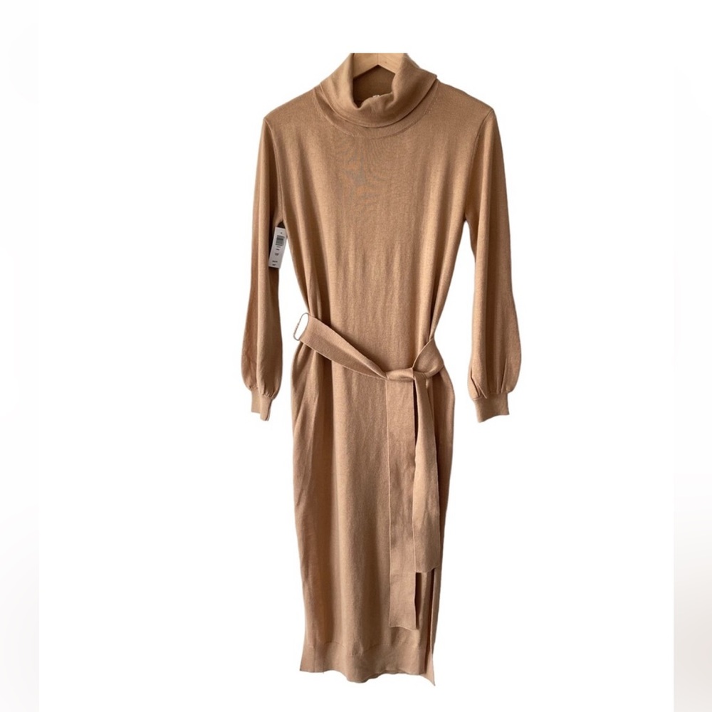 Aritzia camel sweater dress